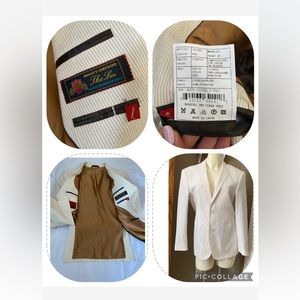 Prontomoda Elite Luxury Men’s Cotton Blend Blazer/Suit Jacket Sz: 36S striped